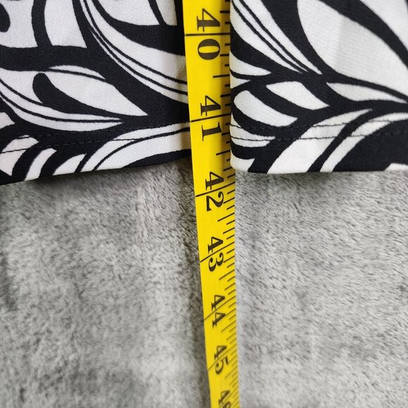 Womens Bisou Bisou Black & White Patterned Dress w/ Red Belt Size 10 - Picture 8 of 9